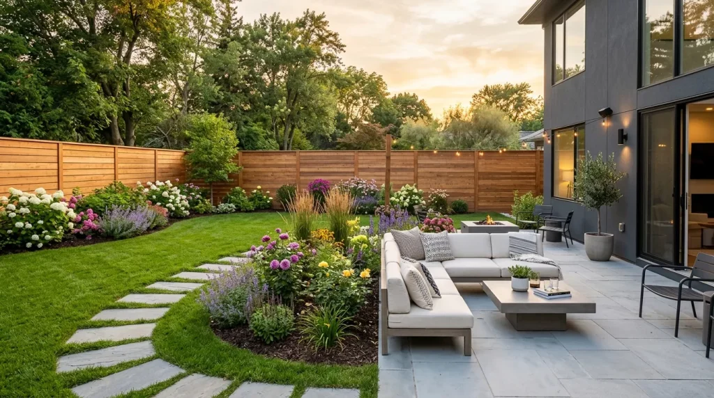modern backyard with cedar fence 202606280129 6a4033037ffc9