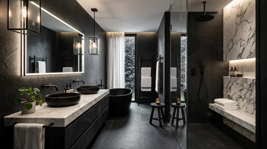 monochrome bathroom black stone 202606142015 6a2ec5963837f