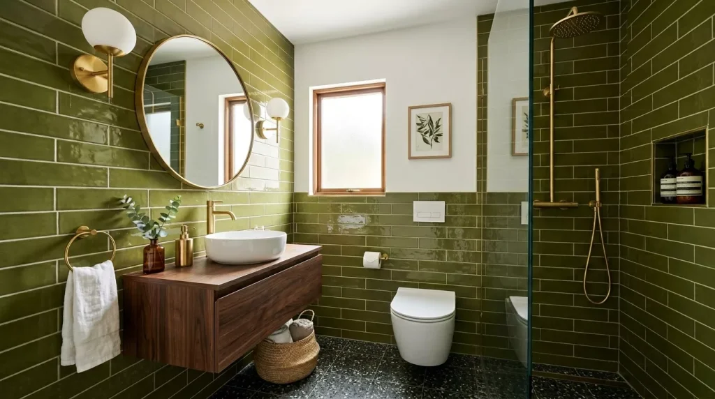 Olive Green Bathroom Ideas: Style, Tiles & Décor Tips 5 olive green bathroom design compact 202606190004 6a3441a67b845