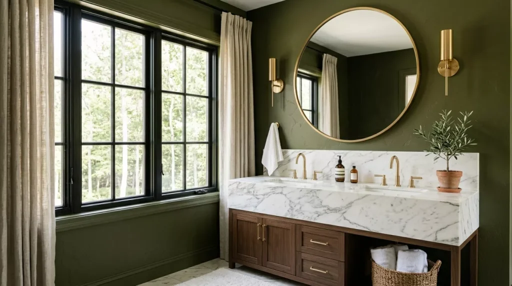 Olive Green Bathroom Ideas: Style, Tiles & Décor Tips 6 olive green bathroom makeover 202606190004 6a3441a4c1e6b