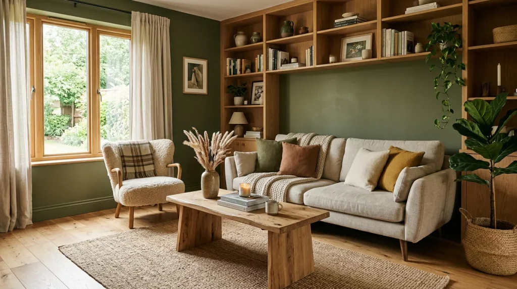 Olive Green Living Room Ideas That Actually Wow 4 olive green living room wood 202606192310 6a35863489913