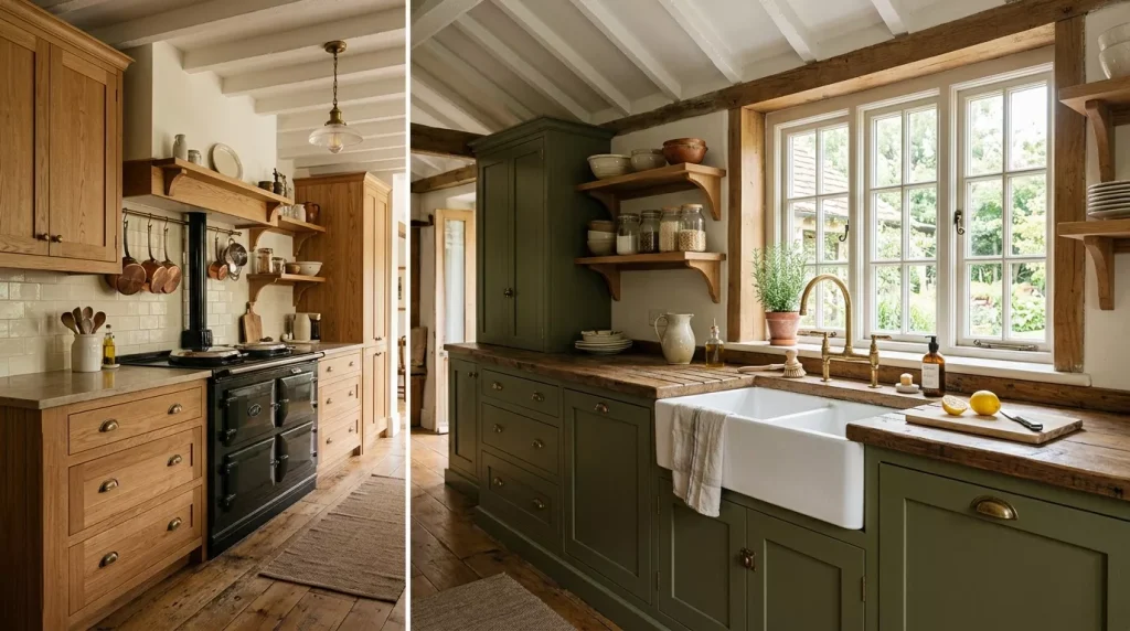 Two Tone Kitchen Cabinet Ideas: Fresh Inspiration 9 olive green wood kitchen cabinets 202606190038 6a34499ae4fc3
