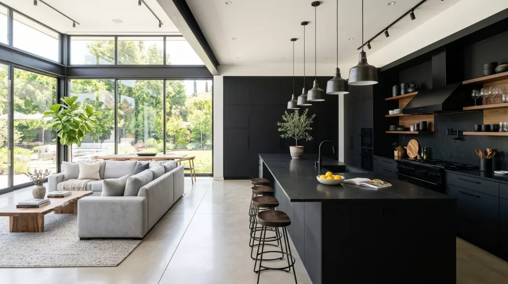 open concept black kitchen livin 202606122113 6a2c3024a4e73
