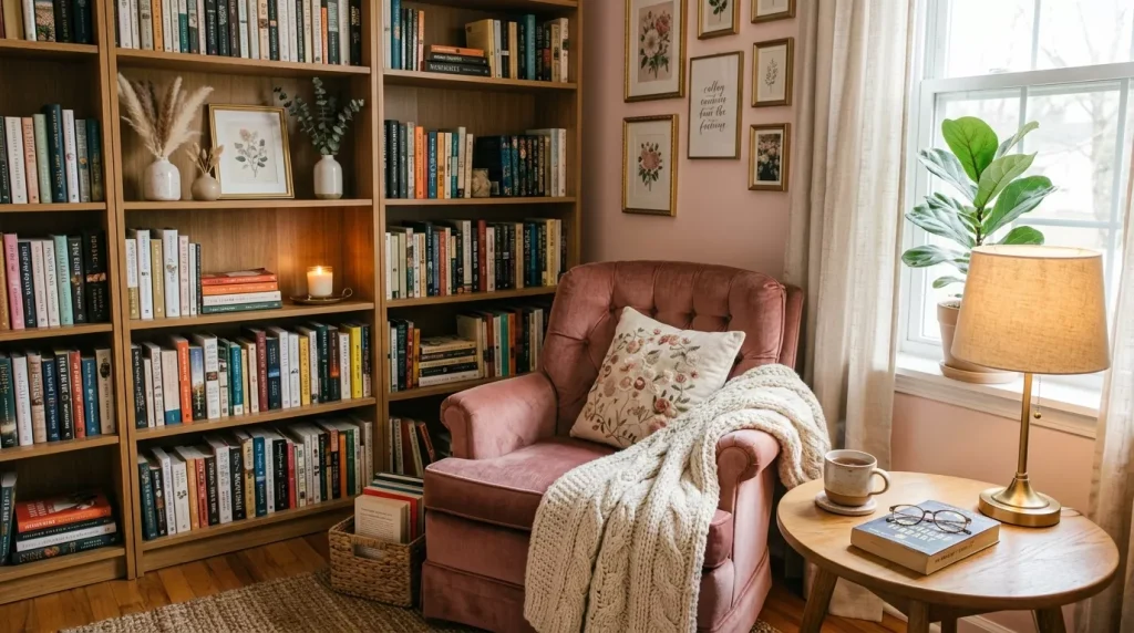 Dusty Rose Home Decor Ideas to Elevate Every Room 13 reading corner with armchair decor 202606162337 6a31983852e28 1