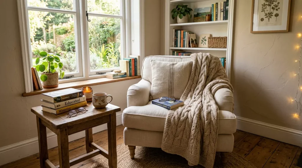 reading nook with armchair books 202606062132 6a244c16819c0