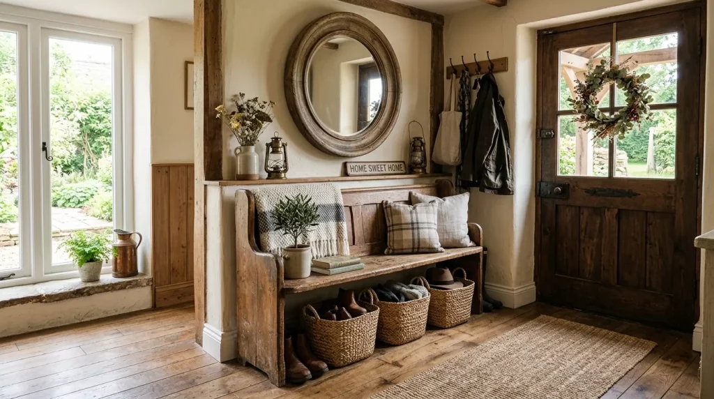 rustic entryway with wooden bench 202606021428 6a1ea25dcbe55 1