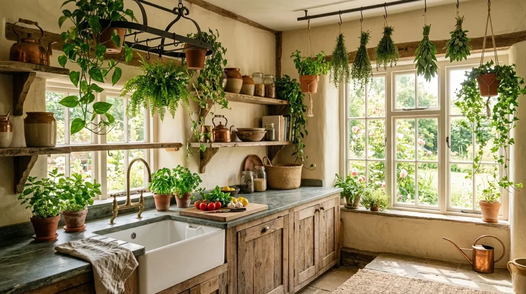 rustic kitchen with hanging plants 202606031921 6a20387dd82dd