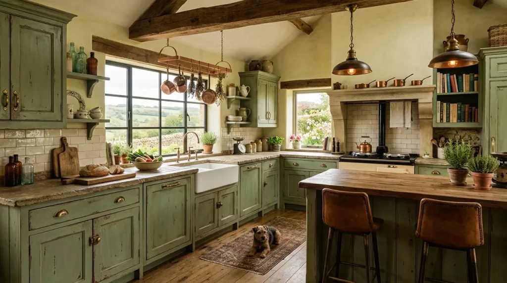 rustic luxury kitchen green cabi 202607010006 6a441444c7f55