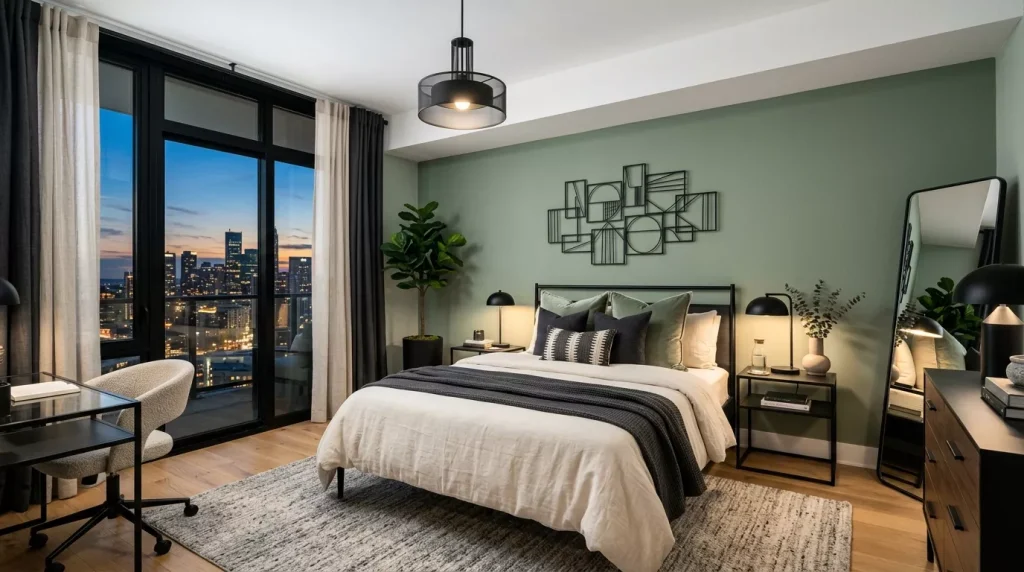 sage green bedroom black decor 202606121608 6a2be8f81ba4d