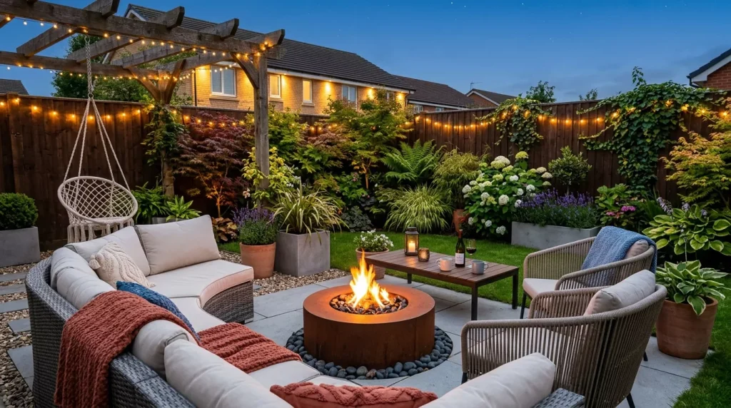 Small Garden Ideas: 25+ Smart Designs to Inspire You 14 small garden with fire pit 202606071658 6a255d168c231