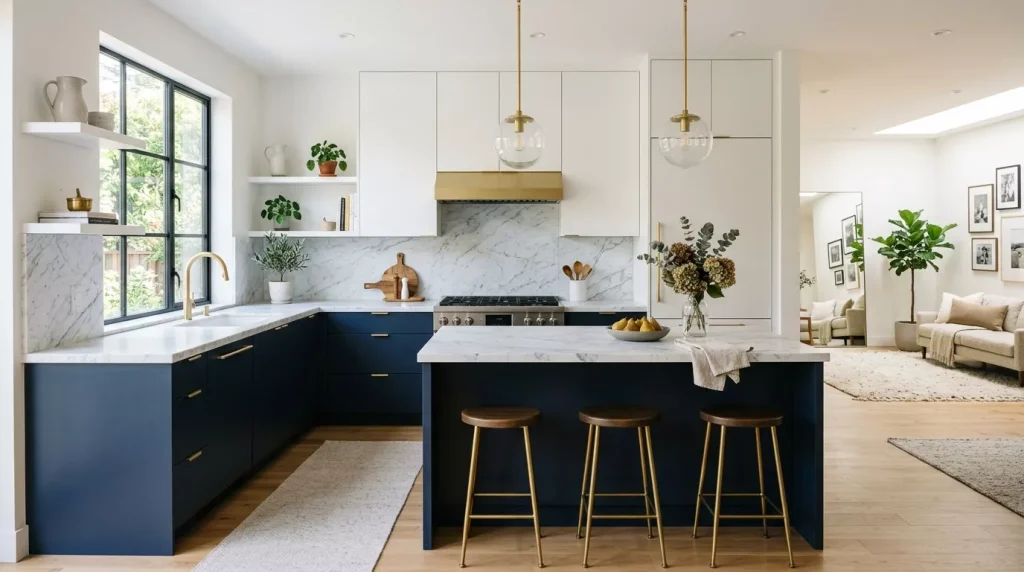 Flat Front Cabinet Ideas for a Modern Kitchen 4 stylish contemporary kitchen featuring two tone 202606282324 6a416720020e3