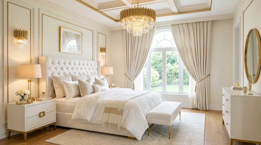 white bedroom with gold accents 202606131921 6a2d67fd35392