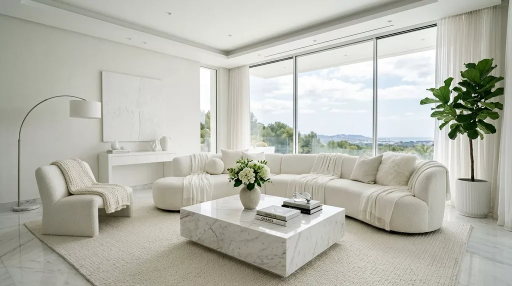 All White Home Decor Ideas: Style Every Room Right 9 white living room with sofa 202606121507 6a2bdae3d1b57