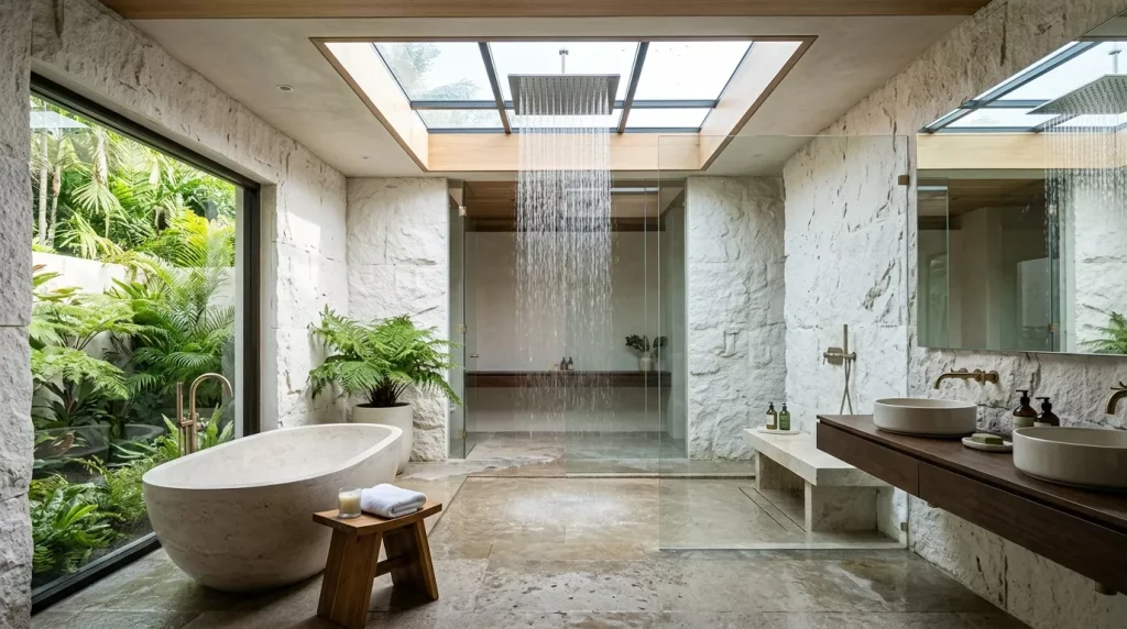 Rainfall Shower Head Ideas to Transform Your Bathroom 9 bathroom with rainfall shower sk 202607012254 6a455499b9087