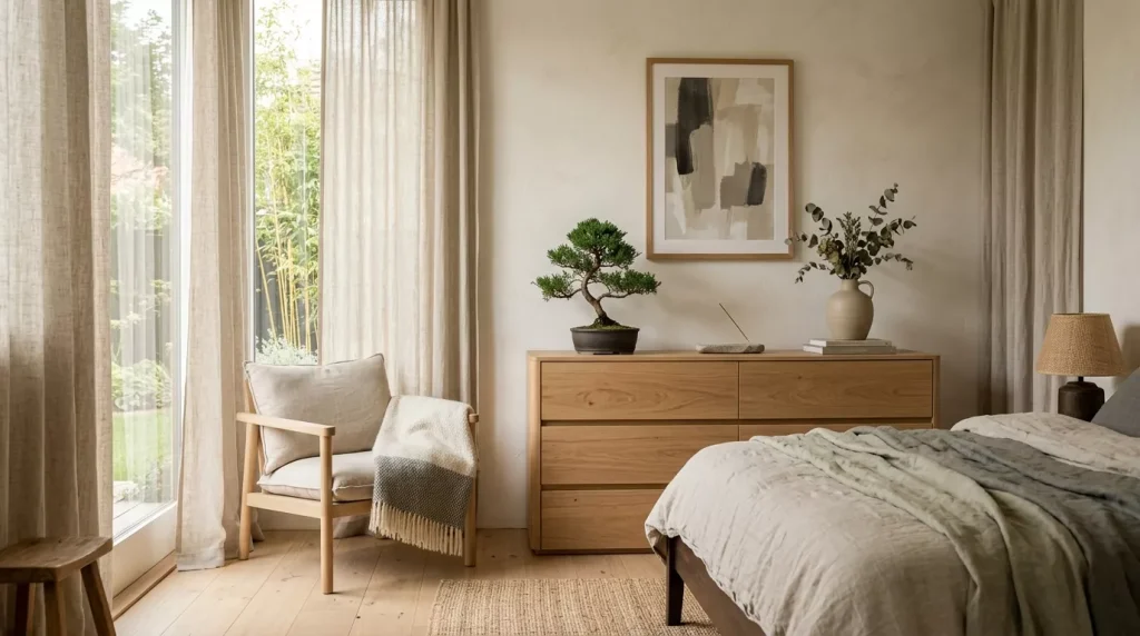 Dresser Styling Ideas for Bedroom Decor That Wow 12 bedroom with wooden dresser vase 202607021305 1 6a461bce640da