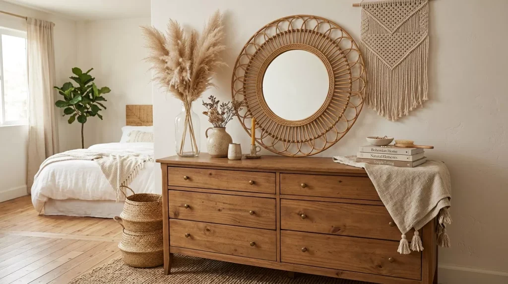 Dresser Styling Ideas for Bedroom Decor That Wow 10 boho bedroom dresser with decor 202607021304 6a461bd1610f0 1