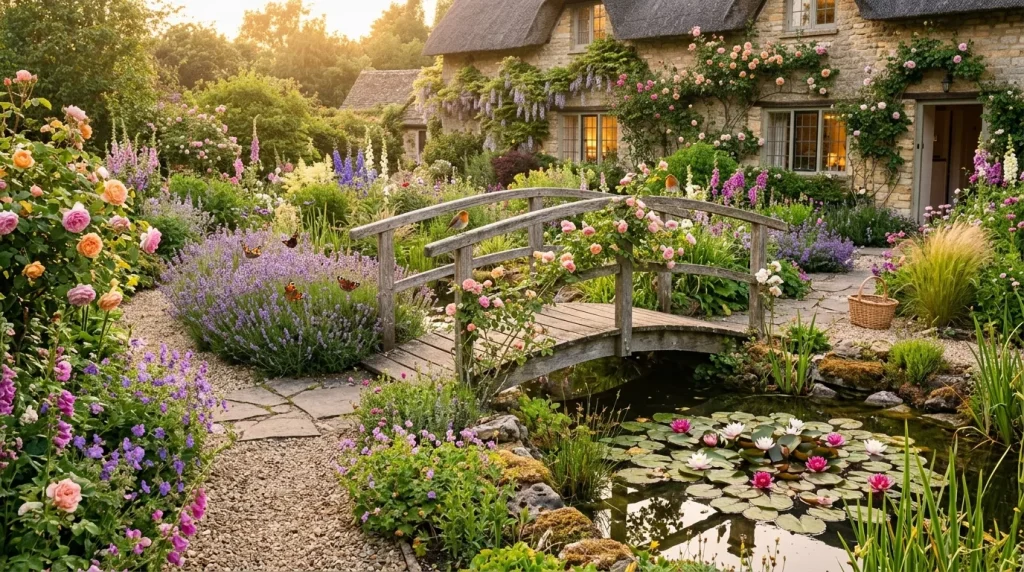 English Cottage Garden Ideas for a Charming Yard 10 cottage garden with pond 202607072112 6a4d259ac9553