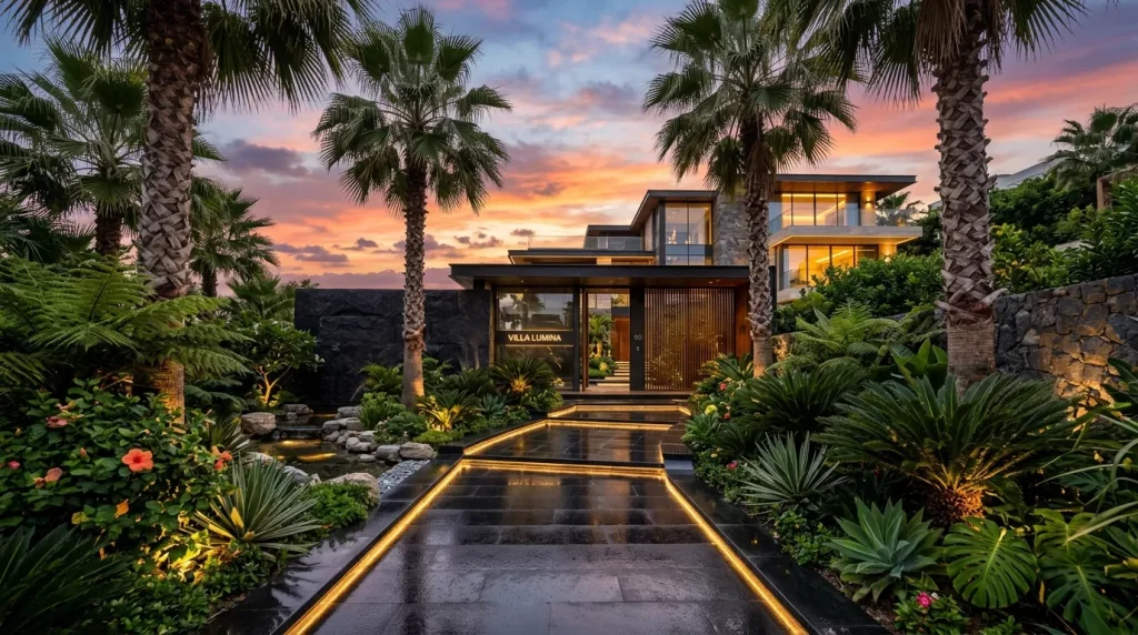 luxury garden entrance palm trees 202607050144 6a497121522c8