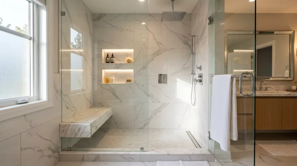 Rainfall Shower Head Ideas to Transform Your Bathroom 5 walk in shower with rainfall head 202607012254 6a45549db3ba9