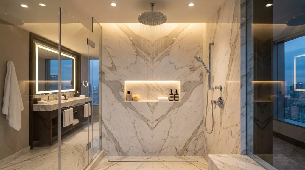 Rainfall Shower Head Ideas to Transform Your Bathroom 4 walk in shower with rainfall sho 202607012253 6a45549e38ed4