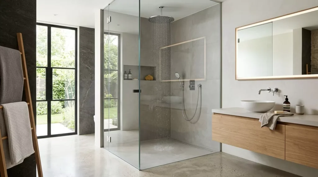 Rainfall Shower Head Ideas to Transform Your Bathroom 3 walk in shower with rainfall sho 202607012254 6a45549f0d1b5