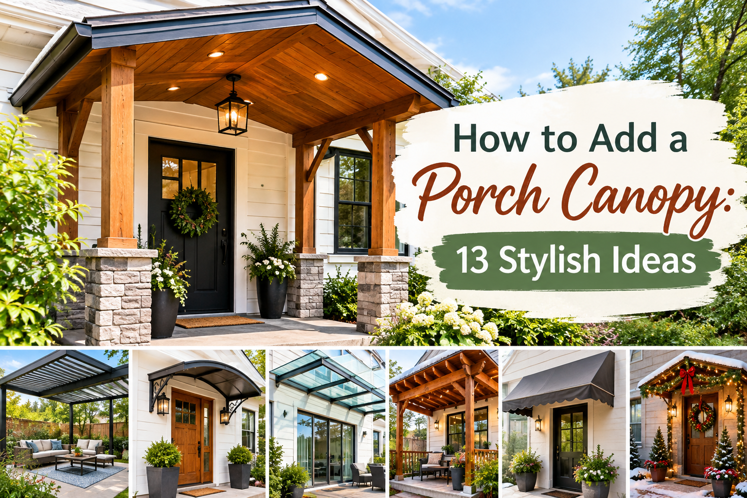How to Add a Porch Canopy: 13 Stylish Ideas 12 How to Add a Porch Canopy: 13 Stylish Ideas
