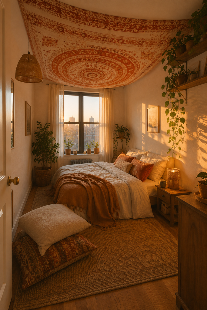  tapestry-ceiling-boho-rental-bedroom.webp
