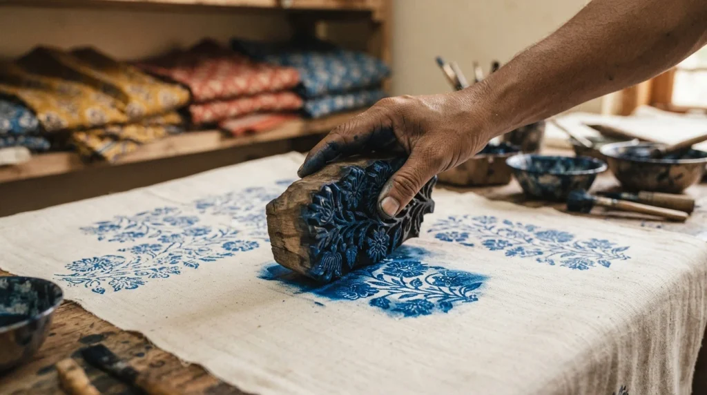 18 Budget Friendly Living Room Makeover: Cozy, Bold & Easy 14 Wooden block printing indigo pattern on cotton for living room cushions