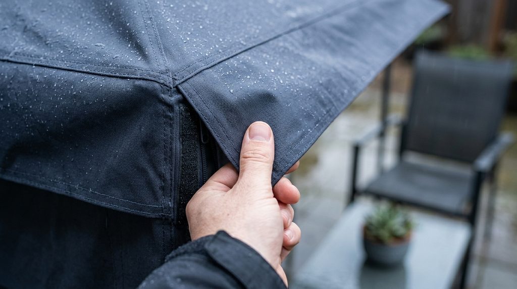 How to Waterproof an Outdoor Canopy: 11 Easy Ideas for Better Rain Protection 10 canopy zipper flap