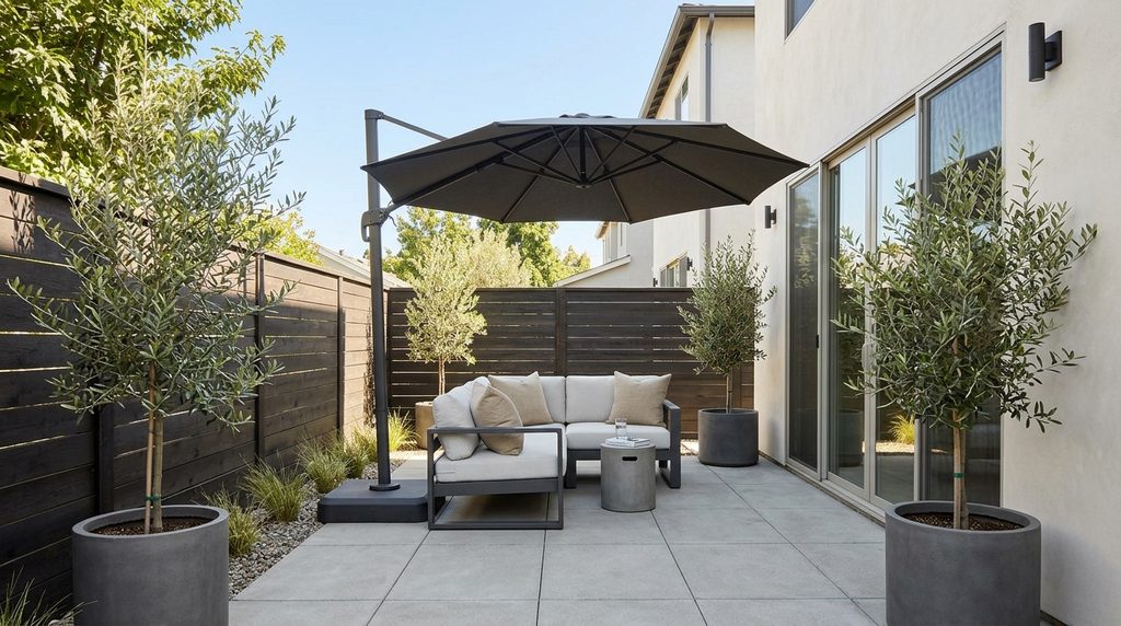 12 Stylish Canopy Ideas for Small Backyards 5 cantilever umbrella shade