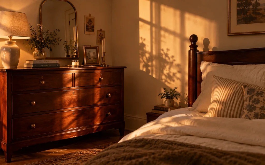17 Bedroom Decor Ideas for a Girl: Cozy, Chic & Aesthetic 11 Cherry wood bedroom decor ideas for a girl with cream bedding