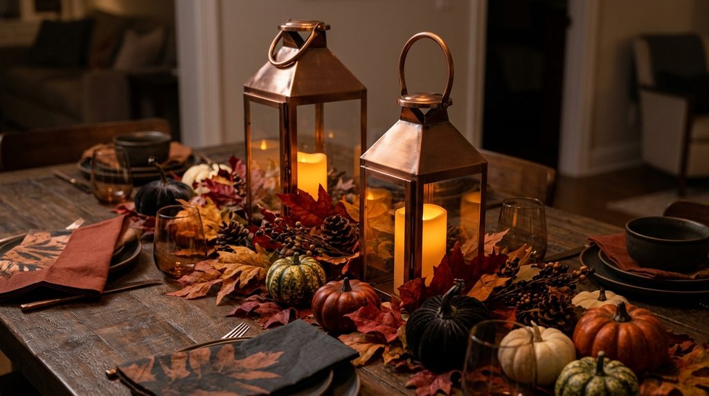  Copper lantern duo