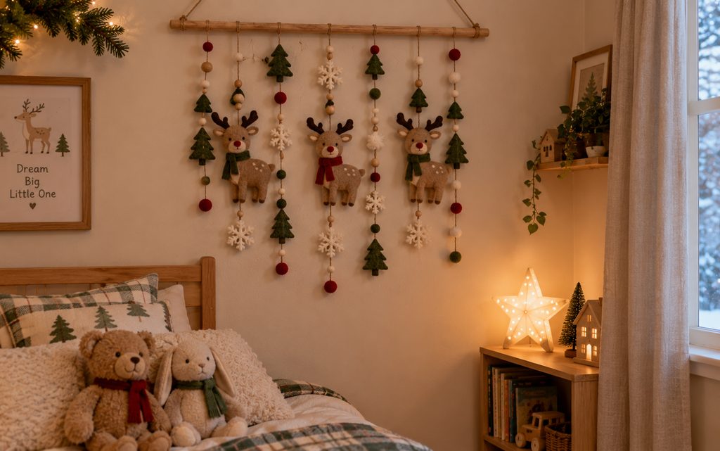 Felt reindeer hanging