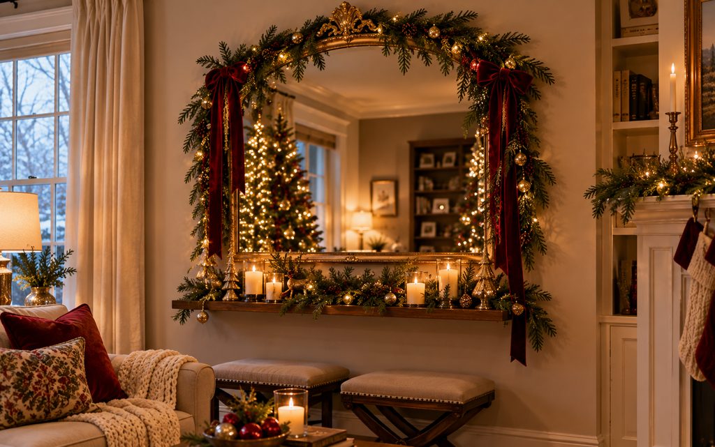  Gold mirror wall 