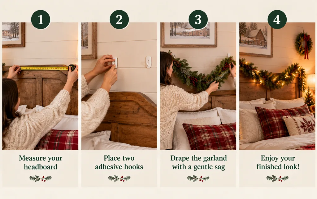 Steps for hanging a headboard garland
