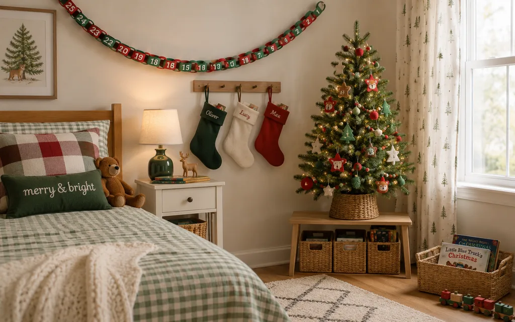 Kids bedroom with a paper chain