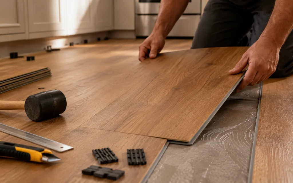 How to Remodel a Kitchen on a Budget: 18 Smart Ideas 14 kitchen vinyl plank floor remodel
