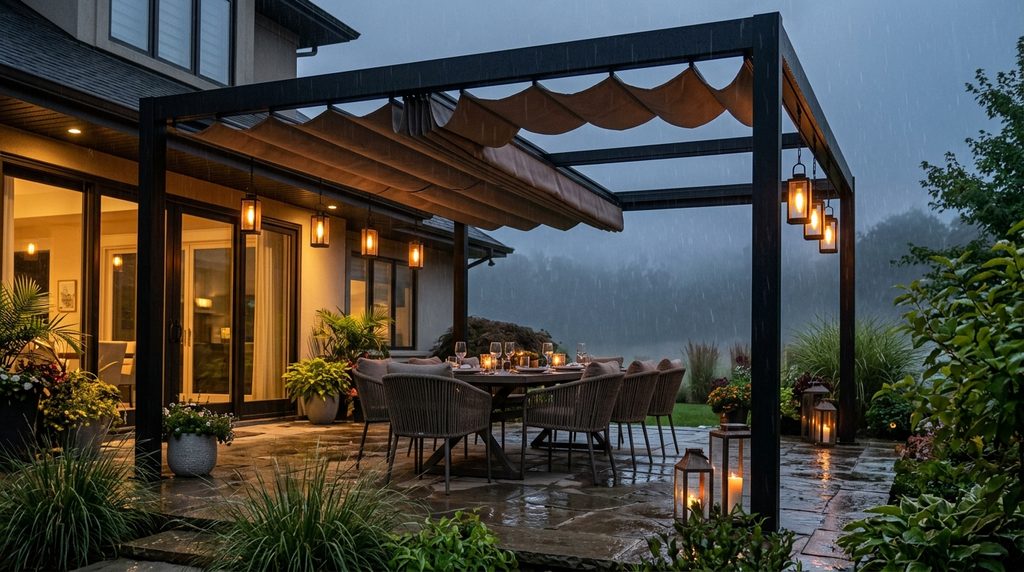 How to Waterproof an Outdoor Canopy: 11 Easy Ideas for Better Rain Protection 5 retractable pergola canopy