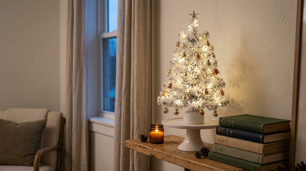13 Beautiful White Christmas Tree Decorating Ideas for a Magical 2026 Holiday 13 Tabletop white tree