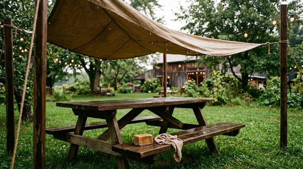 How to Waterproof an Outdoor Canopy: 11 Easy Ideas for Better Rain Protection 9 waxed canvas canopy
